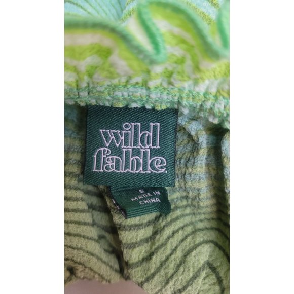 Women's Tiered Ruffle Tank Top - Wild Fable Green Wave Print Small - Picture 6 of 10